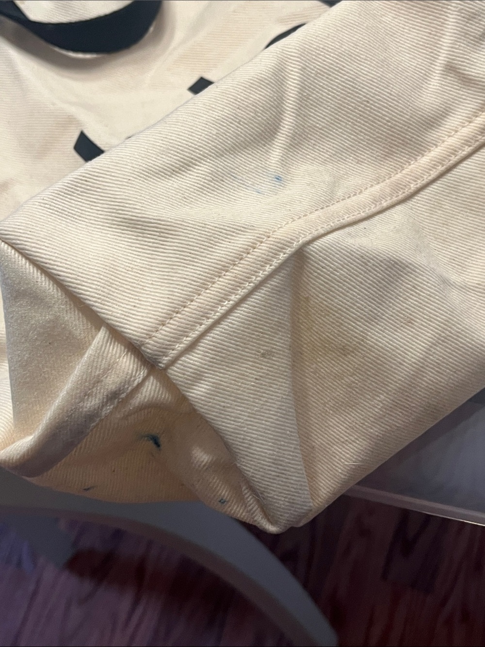 Please read Lululemon athletica Cream Canvas Tote with Black Logo and Straps - Picture 5 of 10